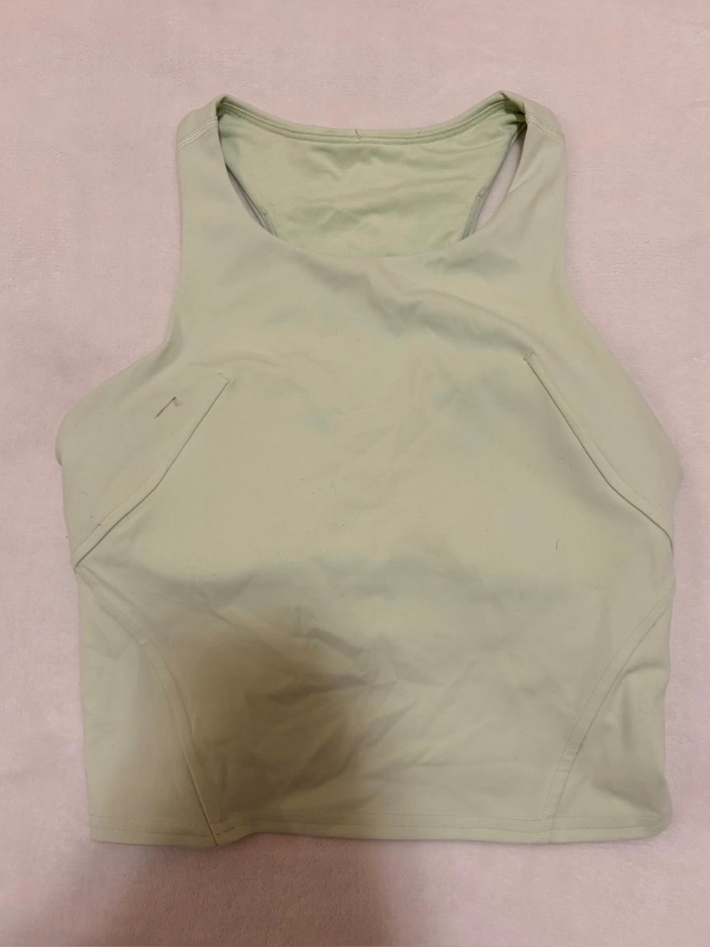 Women’s High-Neck Crop Tank — Sage Green